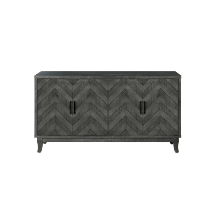 Akzent-Sideboard mit vier Türen, Stauraumschrank, Buffet für Esszimmer, Eingangsbereich und Flur