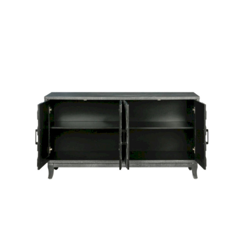 Akzent-Sideboard mit vier Türen, Stauraumschrank, Buffet für Esszimmer, Eingangsbereich und Flur