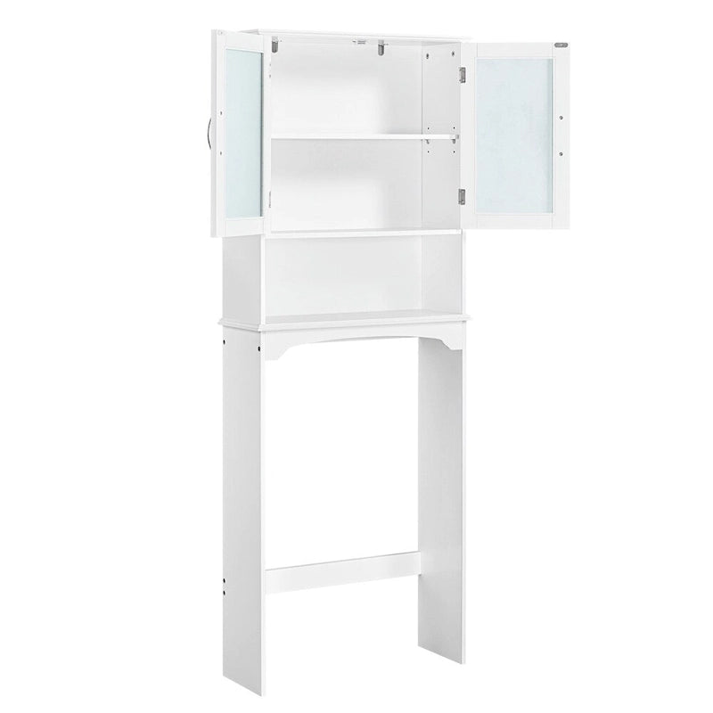Badezimmerorganizer für über die Toilette, 2 Türen, 1 offenes Regal