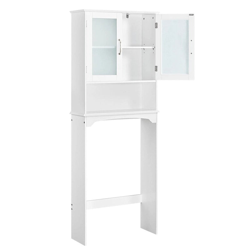 Badezimmerorganizer für über die Toilette, 2 Türen, 1 offenes Regal