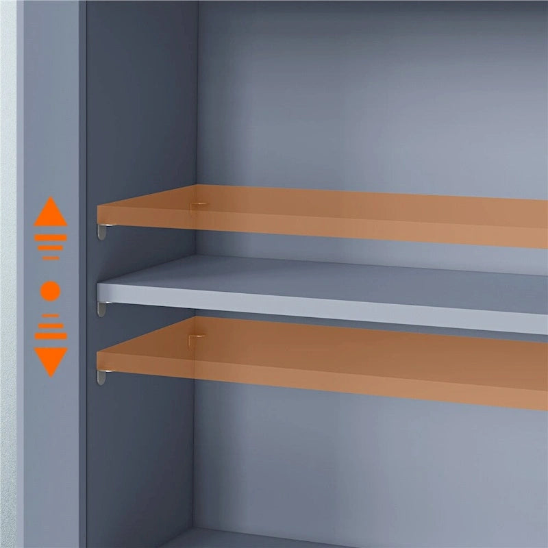 Badezimmerorganizer für über die Toilette, 2 Türen, 1 offenes Regal